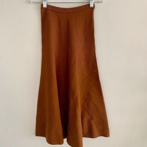 H&M Camel Midi Skirt